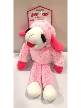 Lamb Chop 13" Plush Pink Floppy Dog Toy Squeaks